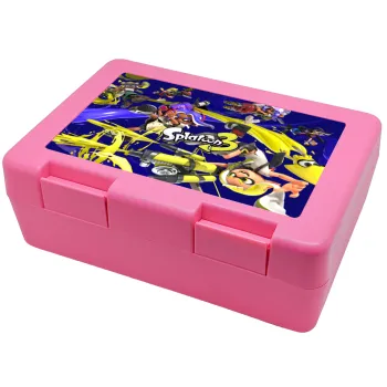 Splatoon 3, Παιδικό δοχείο κολατσιού ΡΟΖ 185x128x65mm (BPA free πλαστικό)