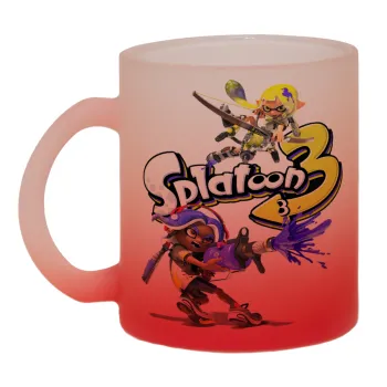 Splatoon 3, Κούπα γυάλινη δίχρωμη με βάση το κόκκινο ματ, 330ml