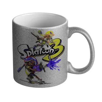 Splatoon 3, Κούπα Ασημένια Glitter που γυαλίζει, κεραμική, 330ml
