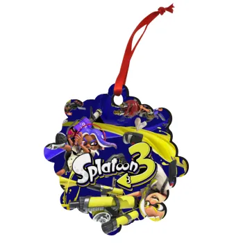 Splatoon 3, Christmas ornament snowflake wooden 7.5cm