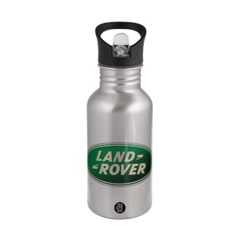 Land Rover, Water bottle Silver with straw, stainless steel 500ml
