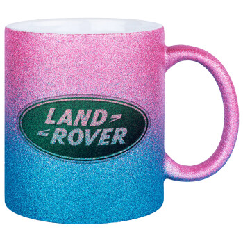 Land Rover, Κούπα Χρυσή/Μπλε Glitter, κεραμική, 330ml
