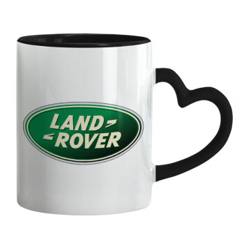 Land Rover, Mug heart black handle, ceramic, 330ml