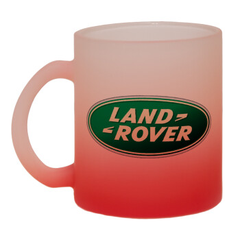 Land Rover, Κούπα γυάλινη δίχρωμη με βάση το κόκκινο ματ, 330ml