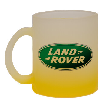Land Rover, Κούπα γυάλινη δίχρωμη με βάση το κίτρινο ματ, 330ml