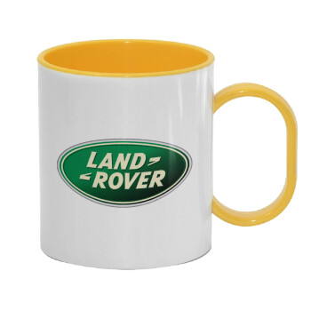 Land Rover, Κούπα (πλαστική) (BPA-FREE) Polymer Κίτρινη για παιδιά, 330ml