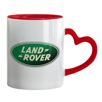 Land Rover, Mug heart red handle, ceramic, 330ml