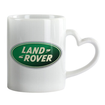 Land Rover, Κούπα καρδιά χερούλι λευκή, κεραμική, 330ml