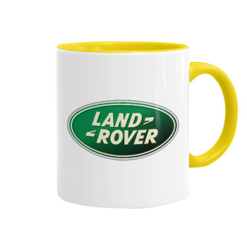 Land Rover, Κούπα χρωματιστή κίτρινη, κεραμική, 330ml
