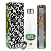 Easter candle, metallic white thermos bottle (500ml) & aromatic flat candle (30cm) (GRAY)