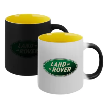 Land Rover, Κούπα Μαγική εσωτερικό κίτρινη, κεραμική 330ml που αλλάζει χρώμα με το ζεστό ρόφημα