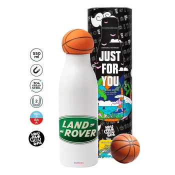 Land Rover, Μπάλα μπάσκετ μεταλλικό παγούρι θερμός, διπλού τοιχώματος, 550ml