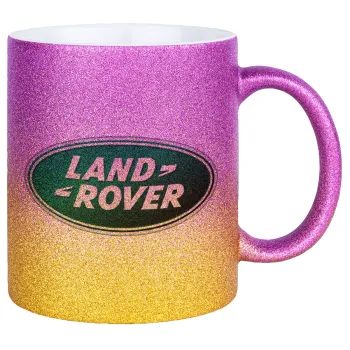 Land Rover, Κούπα Χρυσή/Ροζ Glitter, κεραμική, 330ml