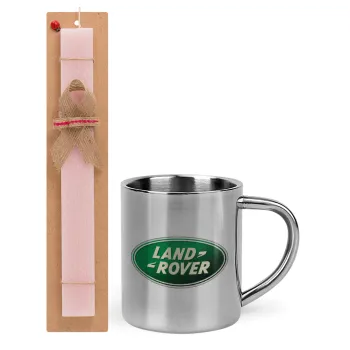 Land Rover, Πασχαλινή Λαμπάδα με μεταλλική κούπα θερμό (300ml) & κερί αρωματικό πλακέ (30cm) (ΡΟΖ)