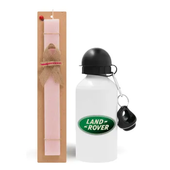 Land Rover, Easter Set, metallic aluminum bottle (500ml) & aromatic flat Easter candle (30cm) (PINK)