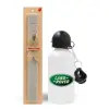 Easter Set, metallic aluminum water bottle (500ml) & aromatic flat Easter candle (30cm) (GRAY)