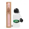 Easter Set, metallic aluminum bottle (500ml) & aromatic flat Easter candle (30cm) (PINK)
