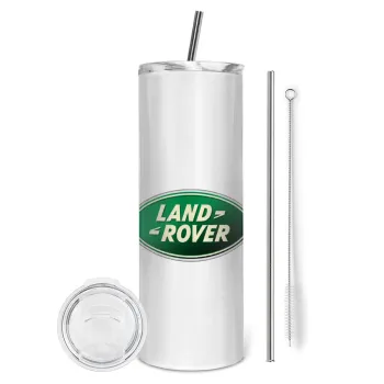 Land Rover, Tumbler ποτήρι θερμό από ανοξείδωτο ατσάλι 600ml, με μεταλλικό καλαμάκι & βούρτσα καθαρισμού