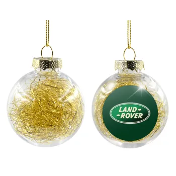 Land Rover, Transparent Christmas tree ball ornament with gold filling 8cm