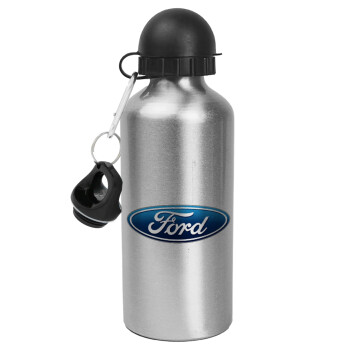 Ford, Μεταλλικό παγούρι νερού, Ασημένιο, αλουμινίου 500ml
