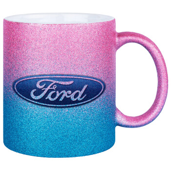 Ford, Κούπα Χρυσή/Μπλε Glitter, κεραμική, 330ml
