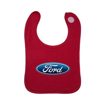 Ford, Σαλιάρα με Σκρατς Κόκκινη 100% Organic Cotton (0-18 months)