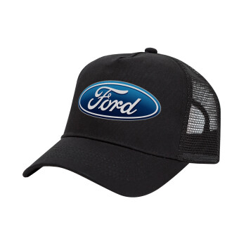Ford, Καπέλο Trucker με Δίχτυ, Μαύρο, (ΒΑΜΒΑΚΕΡΟ, ΠΑΙΔΙΚΟ, UNISEX, ONE SIZE)