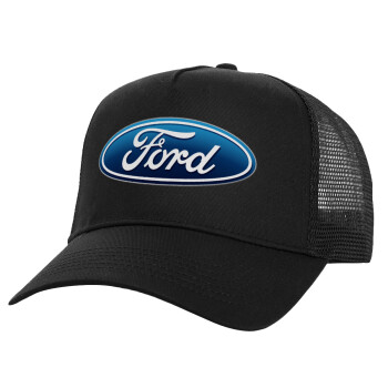 Ford, Καπέλο Ενηλίκων Structured Trucker, με Δίχτυ, Μαύρο (100% ΒΑΜΒΑΚΕΡΟ, ΕΝΗΛΙΚΩΝ, UNISEX, ONE SIZE)