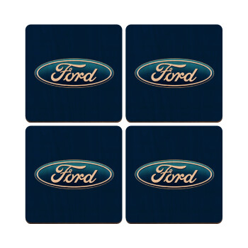 Ford, ΣΕΤ x4 Σουβέρ ξύλινα τετράγωνα plywood (9cm)