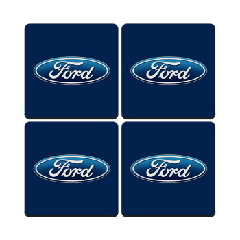 Ford, ΣΕΤ 4 Σουβέρ ξύλινα τετράγωνα (9cm)