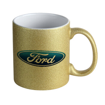 Ford, Κούπα Χρυσή Glitter που γυαλίζει, κεραμική, 330ml