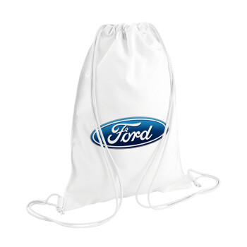 Ford, Τσάντα πλάτης πουγκί GYMBAG λευκή (28x40cm)
