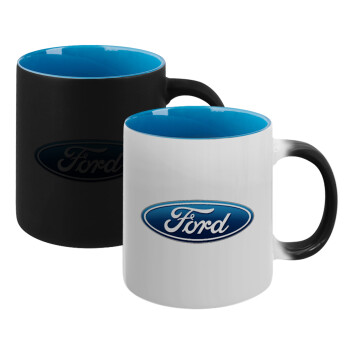 Ford, Κούπα Μαγική εσωτερικό μπλε, κεραμική 330ml που αλλάζει χρώμα με το ζεστό ρόφημα (1 τεμάχιο)