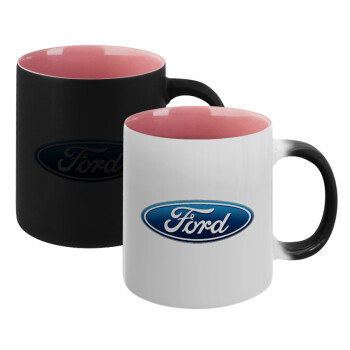 Ford, Κούπα Μαγική εσωτερικό ΡΟΖ, κεραμική 330ml που αλλάζει χρώμα με το ζεστό ρόφημα (1 τεμάχιο)