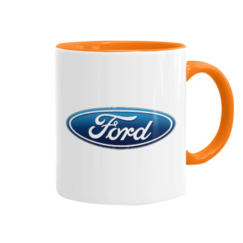 Ford, Κούπα χρωματιστή πορτοκαλί, κεραμική, 330ml