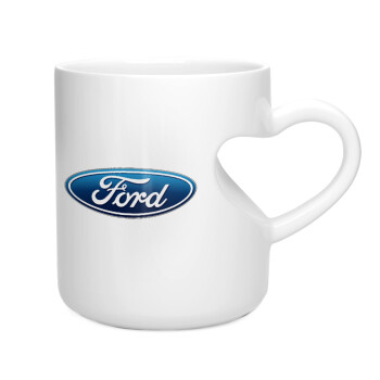 Ford, Κούπα καρδιά λευκή, κεραμική, 330ml