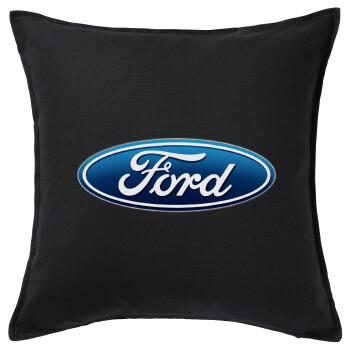 Ford, Μαξιλάρι καναπέ Μαύρο 100% βαμβάκι, περιέχεται το γέμισμα (50x50cm)