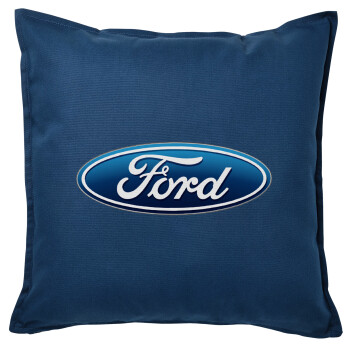 Ford, Μαξιλάρι καναπέ Μπλε 100% βαμβάκι, περιέχεται το γέμισμα (50x50cm)