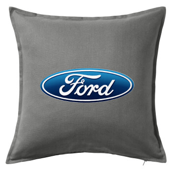 Ford, Μαξιλάρι καναπέ Γκρι 100% βαμβάκι, περιέχεται το γέμισμα (50x50cm)