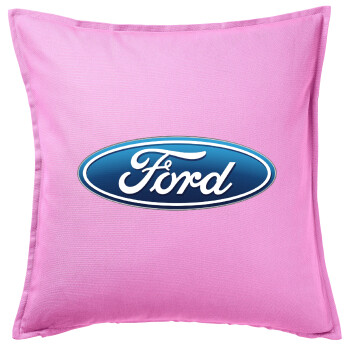 Ford, Μαξιλάρι καναπέ ΡΟΖ 100% βαμβάκι, περιέχεται το γέμισμα (50x50cm)