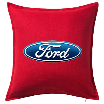 Ford, Μαξιλάρι καναπέ Κόκκινο 100% βαμβάκι, περιέχεται το γέμισμα (50x50cm)