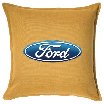 Ford, Μαξιλάρι καναπέ Κίτρινο 100% βαμβάκι, περιέχεται το γέμισμα (50x50cm)