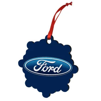 Ford, Christmas ornament snowflake wooden 7.5cm