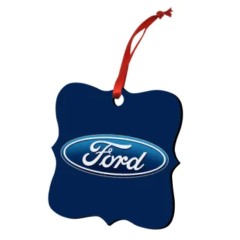 Ford, Christmas ornament polygon wooden 7.5cm