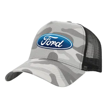 Ford, Καπέλο Ενηλίκων Structured Trucker, με Δίχτυ, (παραλλαγή) Army Camo (100% ΒΑΜΒΑΚΕΡΟ, ΕΝΗΛΙΚΩΝ, UNISEX, ONE SIZE)