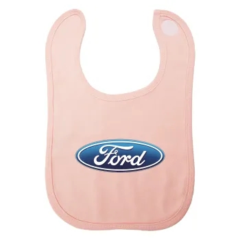 Ford, Σαλιάρα με Σκρατς ΡΟΖ 100% Organic Cotton (0-18 months)