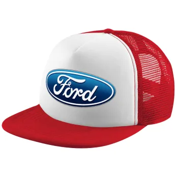 Ford, Children's Soft Trucker Hat with Red/White Mesh (POLYESTER, CHILDREN'S, ONE SIZE)