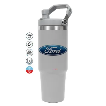 Ford, GREY color, 890ml (30oz) stainless Steel Tumbler with Handle