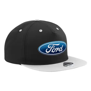 Ford, Καπέλο Ενηλίκων Flat Snapback Μαύρο/Γκρι, (100% ΒΑΜΒΑΚΕΡΟ TWILL, ΕΝΗΛΙΚΩΝ, UNISEX, ONE SIZE)