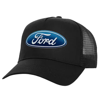 Ford, Καπέλο Ενηλίκων Structured Trucker, με Δίχτυ, Μαύρο (100% ΒΑΜΒΑΚΕΡΟ, ΕΝΗΛΙΚΩΝ, UNISEX, ONE SIZE)